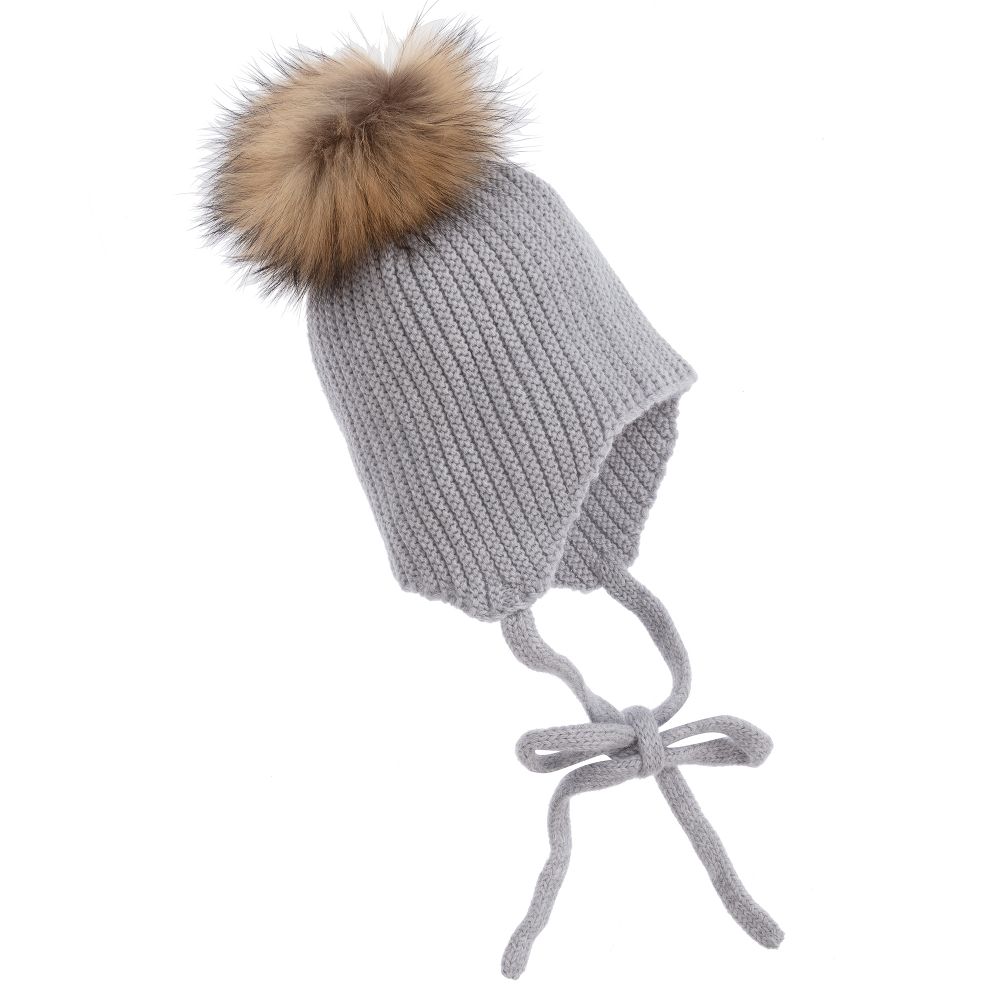 PAZ Rodríguez-Серая шерстяная шапочка с помпонами | Childrensalon Outlet