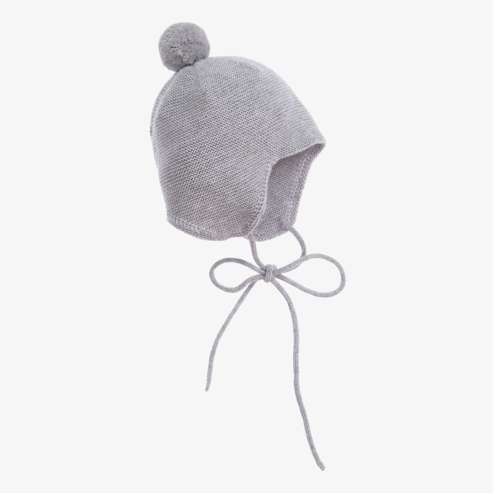 Paz Rodríguez - Grey Wool Pom-Pom Hat | Childrensalon