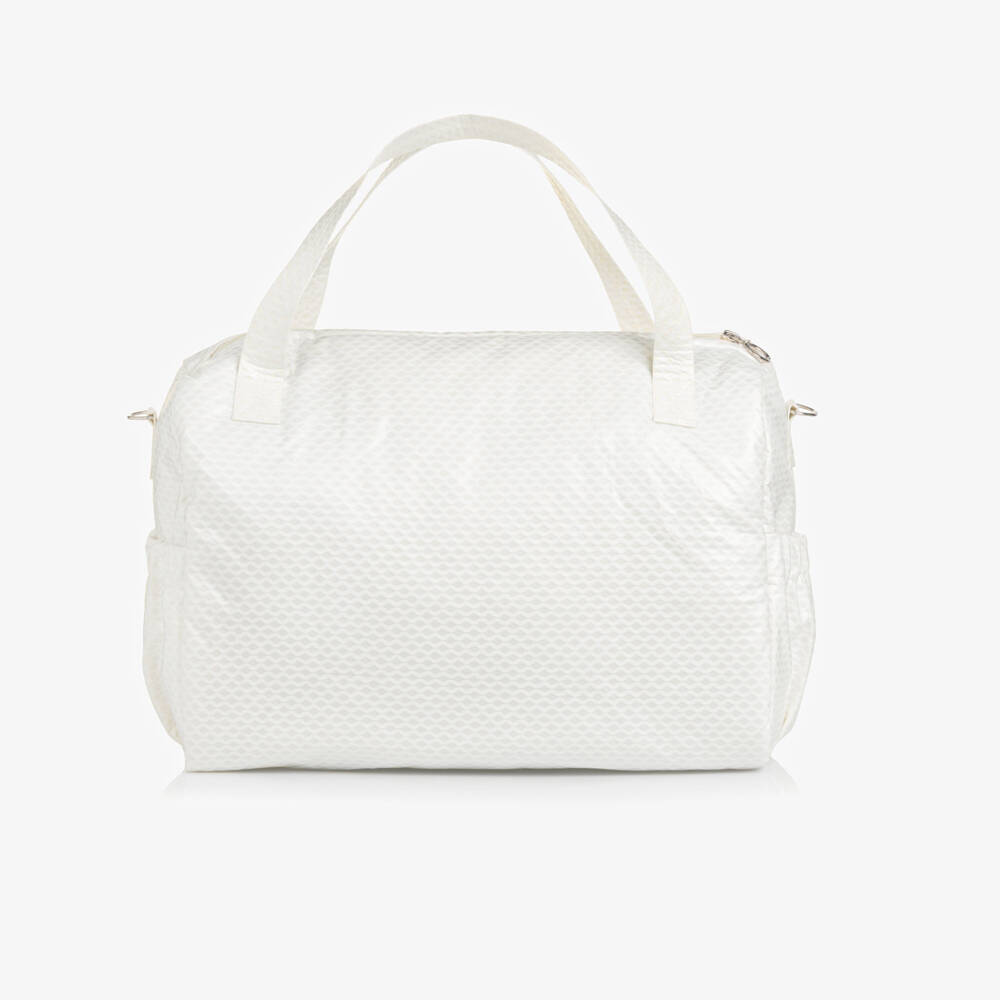 PAZ Rodríguez-Ivory Baby Changing Bag with Lace Trim (40cm) | Childrensalon Outlet