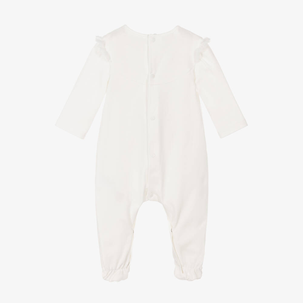 PAZ Rodríguez-Ivory Cotton Babygrow for Girls | Childrensalon Outlet
