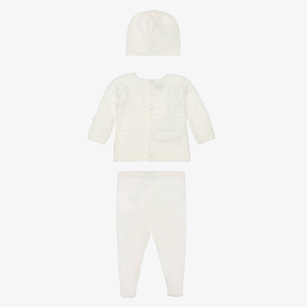 PAZ Rodríguez-Ivory Cotton & Cashmere Knitted Babysuit Set | Childrensalon Outlet