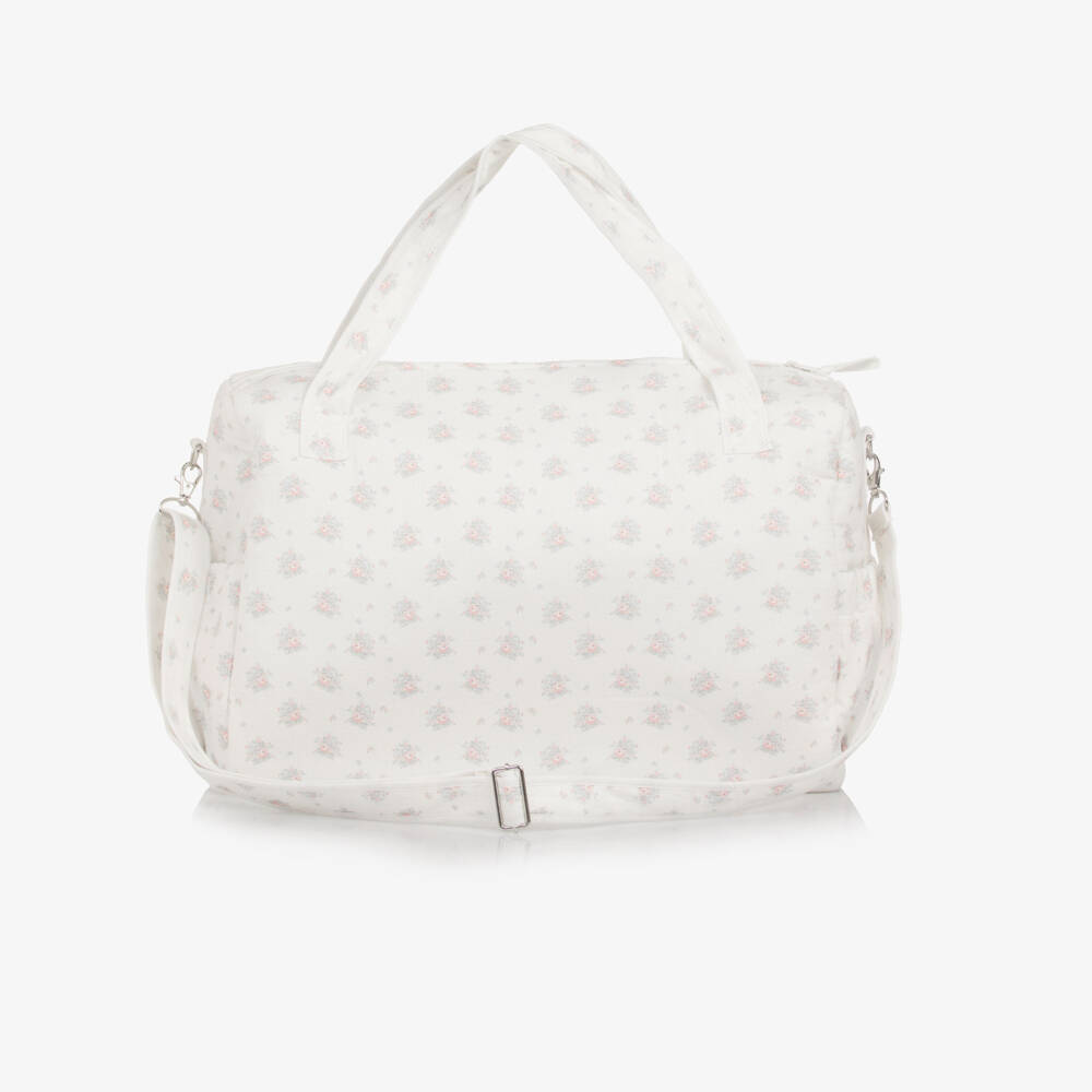 PAZ Rodríguez-Ivory Cotton Floral Weekend Changing Bag (40cm) | Childrensalon Outlet