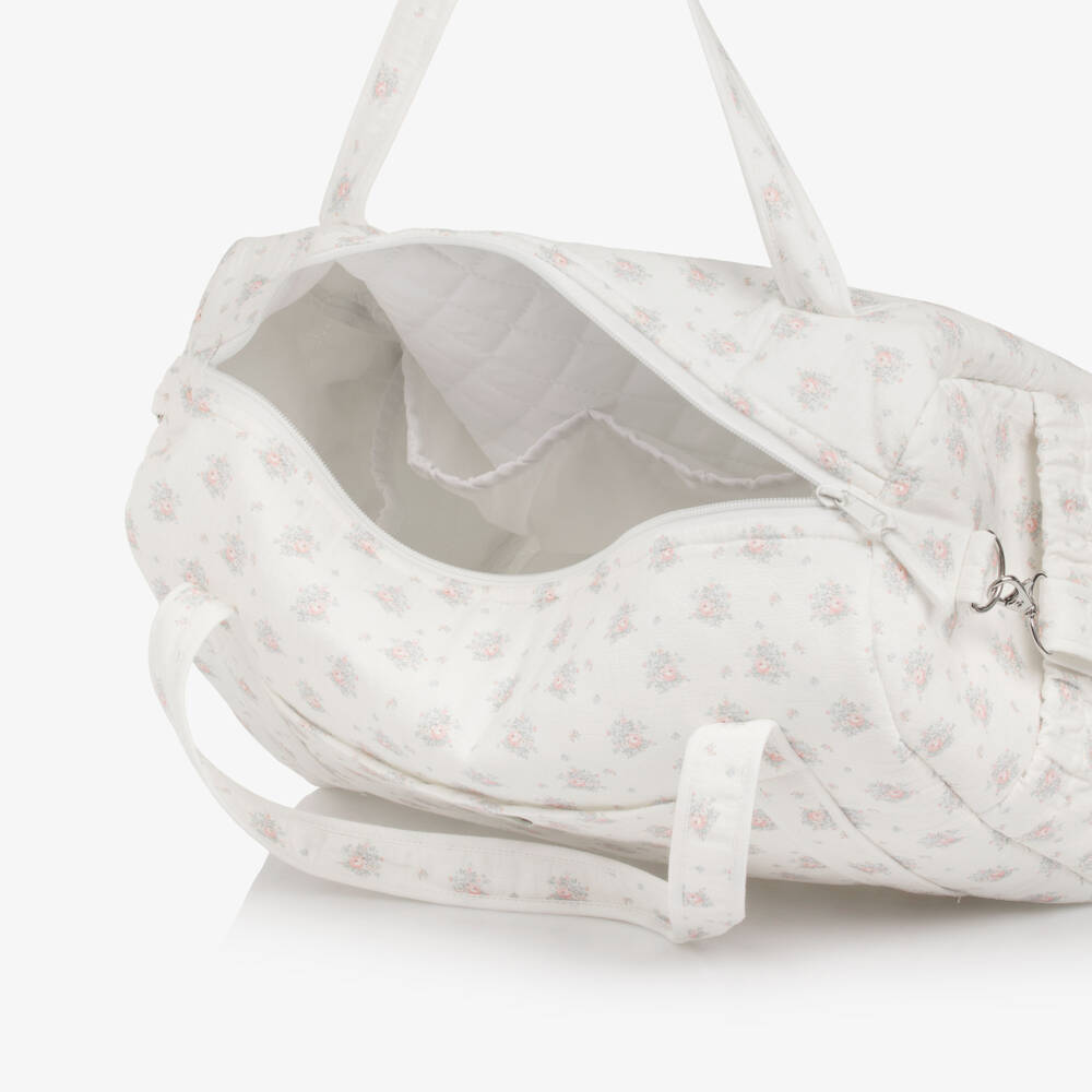 PAZ Rodríguez-Ivory Cotton Floral Weekend Changing Bag (40cm) | Childrensalon Outlet