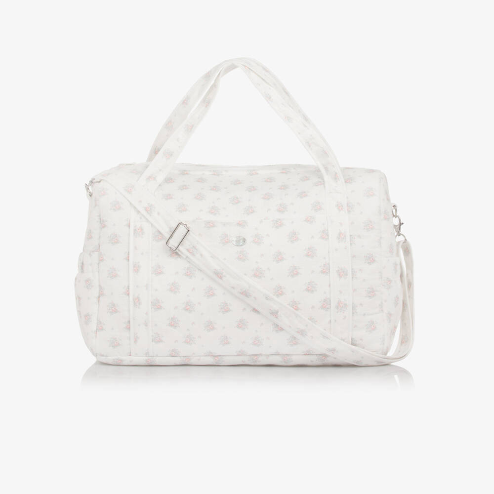 PAZ Rodríguez-Ivory Cotton Floral Weekend Changing Bag (40cm) | Childrensalon Outlet