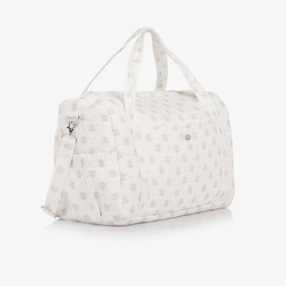 PAZ Rodríguez-Ivory Cotton Floral Weekend Changing Bag (40cm) | Childrensalon Outlet