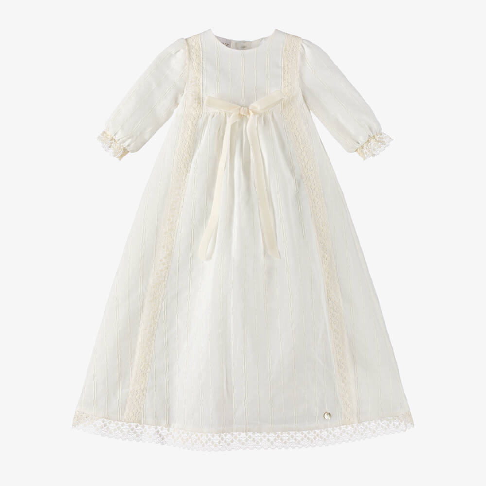 PAZ Rodríguez-Ivory Cotton & Lace Baby Ceremony Gown | Childrensalon Outlet