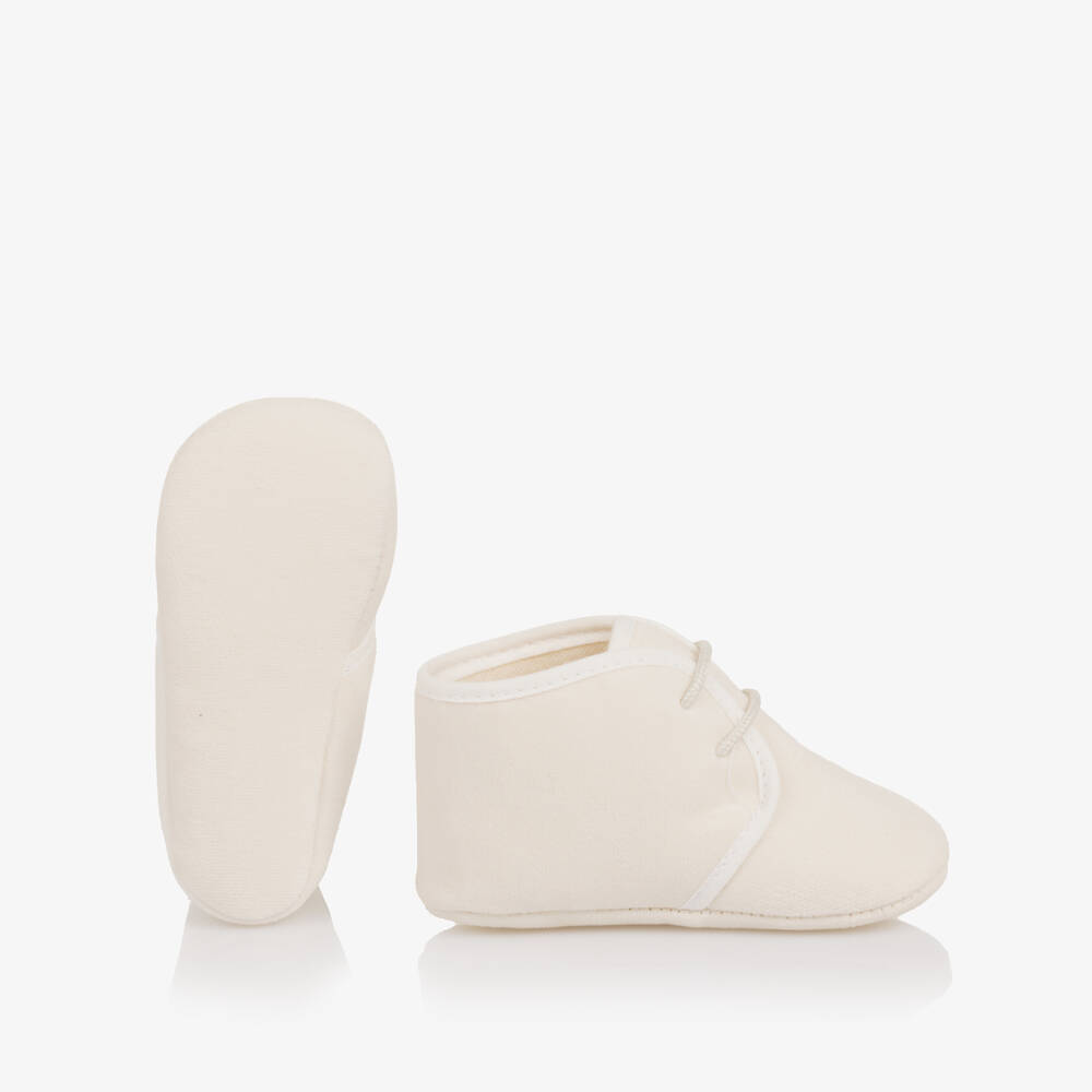 PAZ Rodríguez-Ivory Cotton Lace-Up Pre-Walkers | Childrensalon Outlet