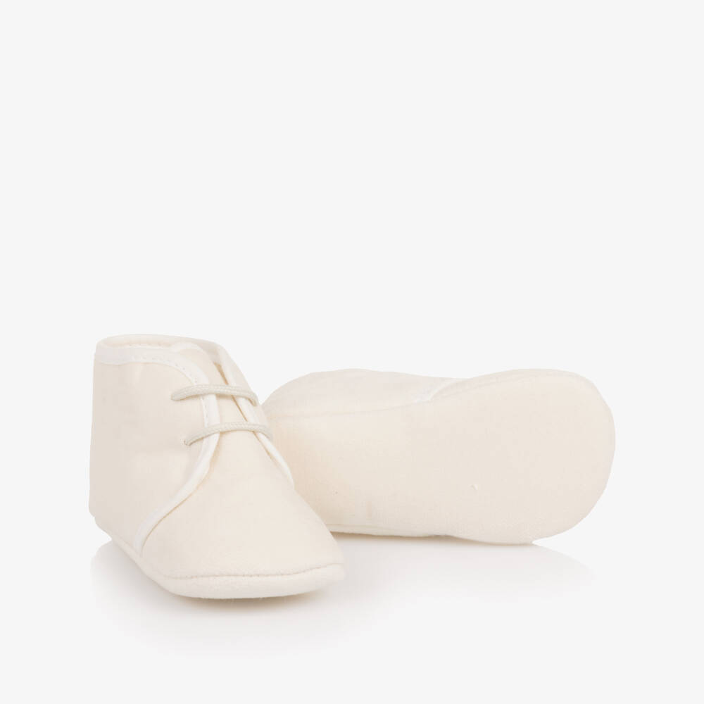 PAZ Rodríguez-Ivory Cotton Lace-Up Pre-Walkers | Childrensalon Outlet