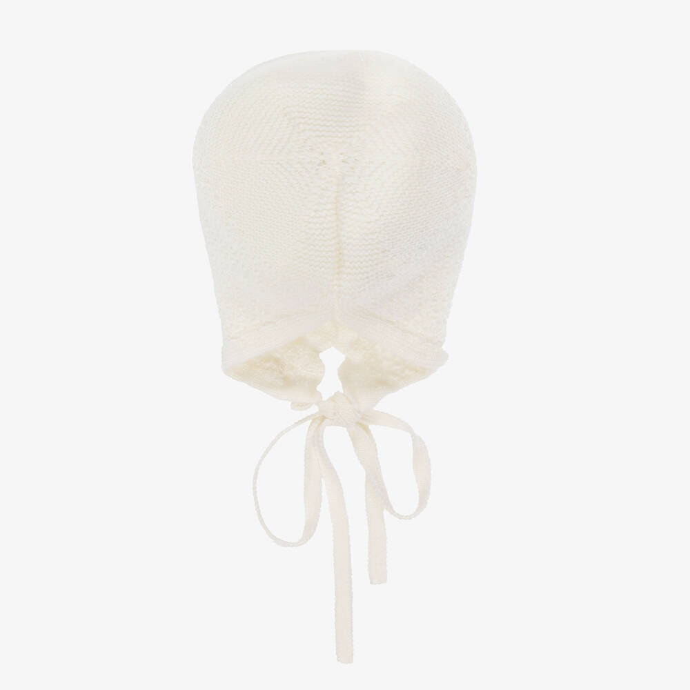 PAZ Rodríguez-Ivory Knitted Wool Bonnet | Childrensalon Outlet