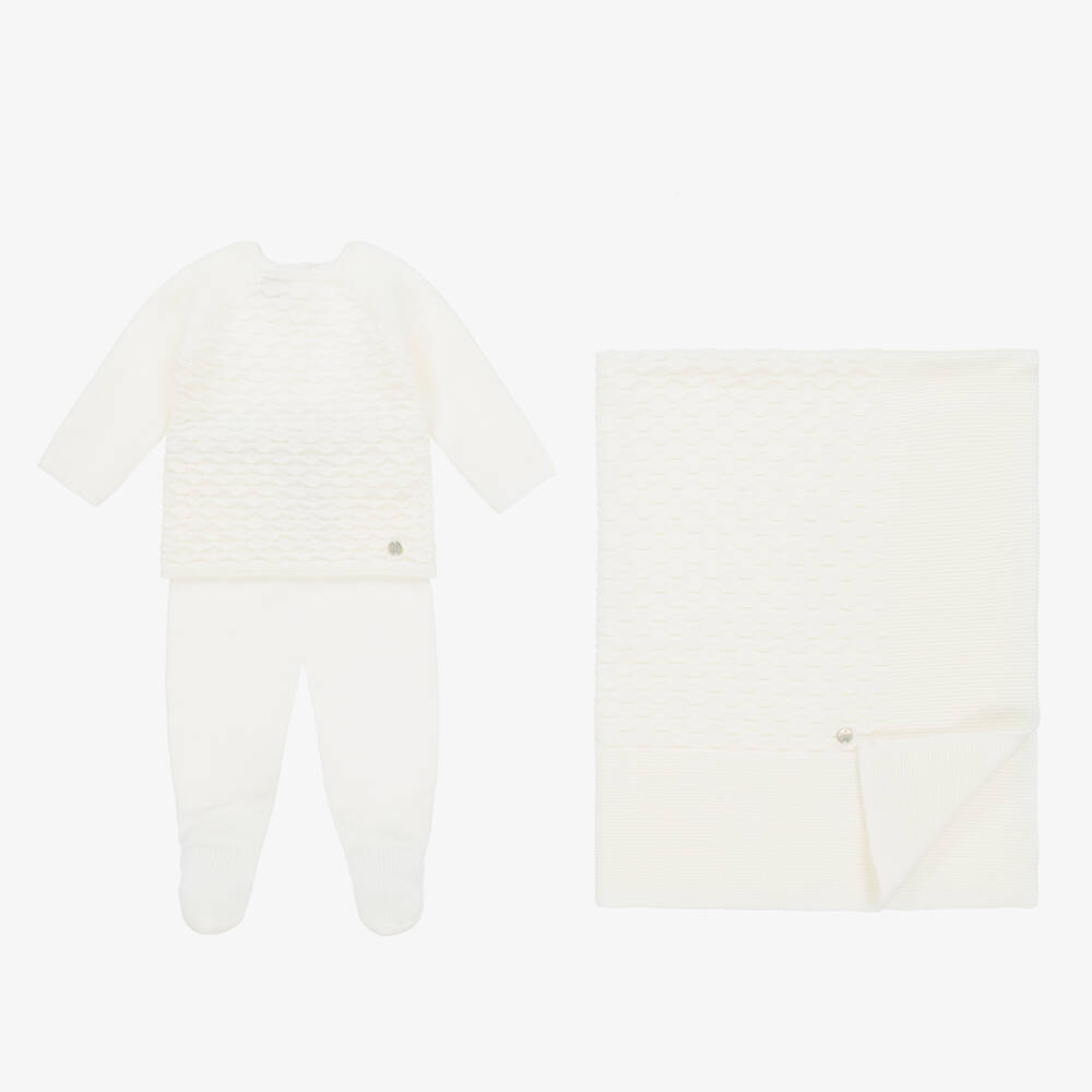PAZ Rodríguez-Кремовый комплект из мериносовой шерсти | Childrensalon Outlet
