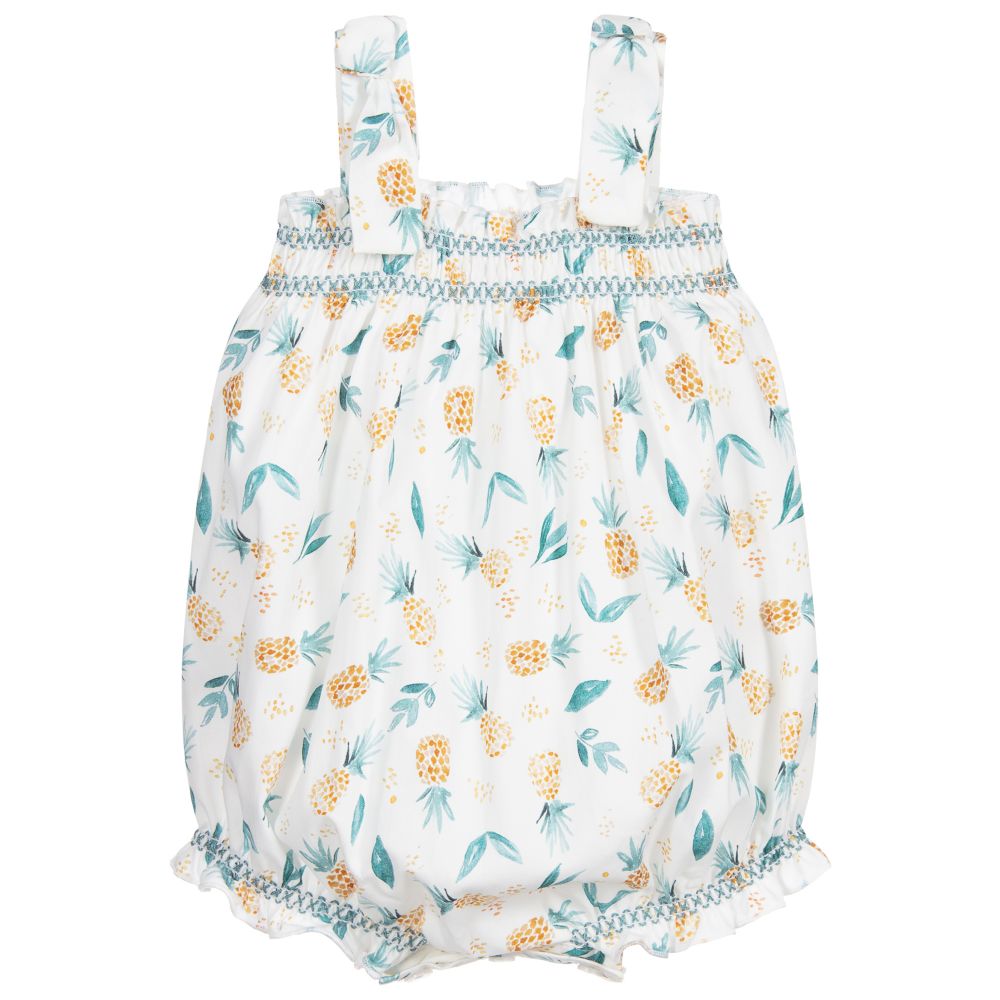 PAZ Rodríguez-تبّان قطن بوبلين لون عاجي، أخضر وأصفر للمولودات | Childrensalon Outlet