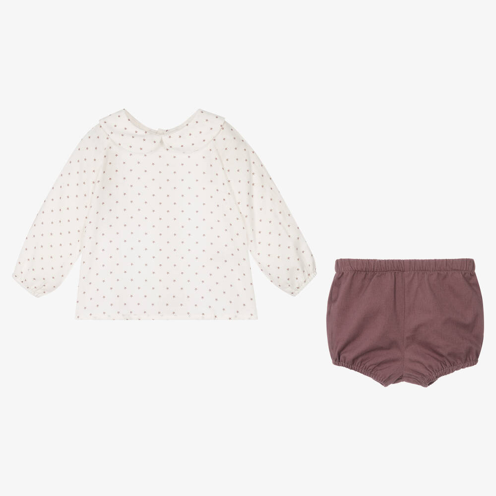 PAZ Rodríguez-Ivory & Red Baby Shorts Set | Childrensalon Outlet