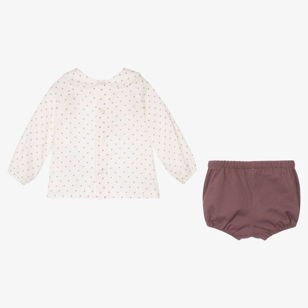 PAZ Rodríguez-Ivory & Red Baby Shorts Set | Childrensalon Outlet