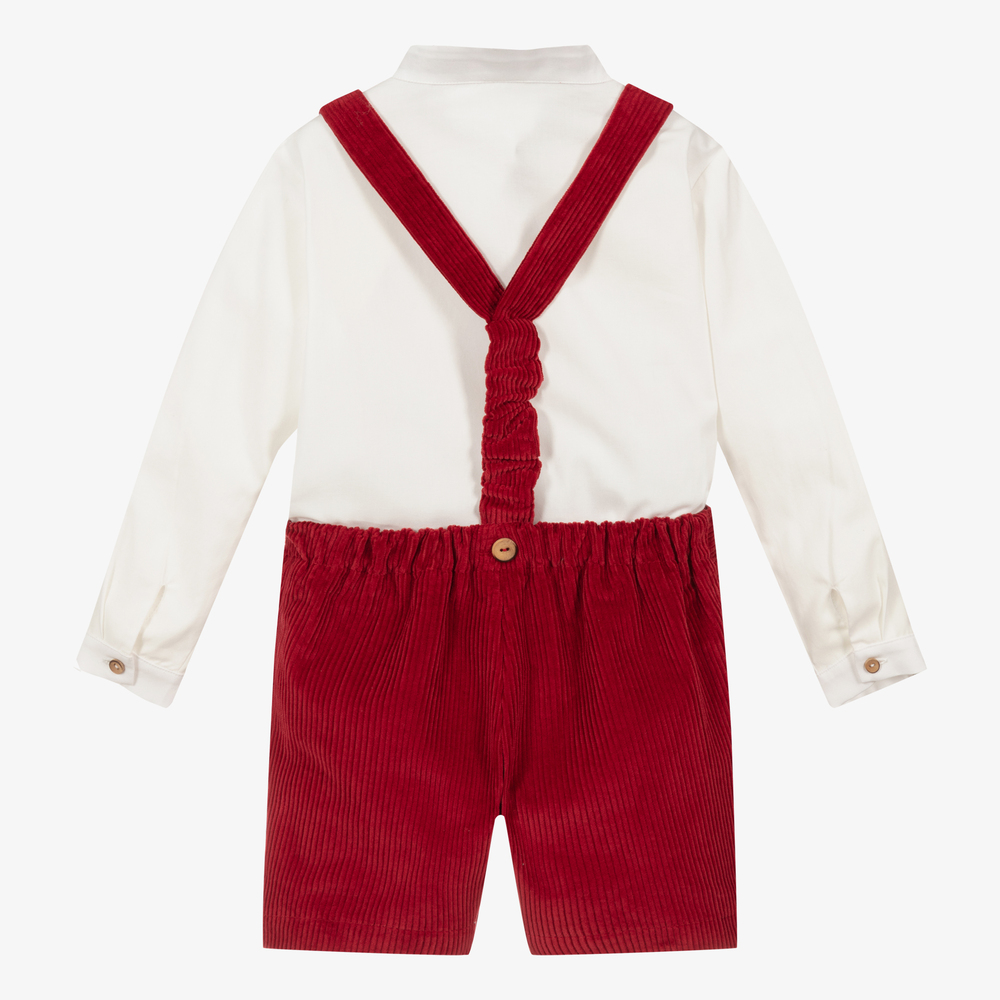 PAZ Rodríguez-Ivory Shirt & Red Shorts Set | Childrensalon Outlet