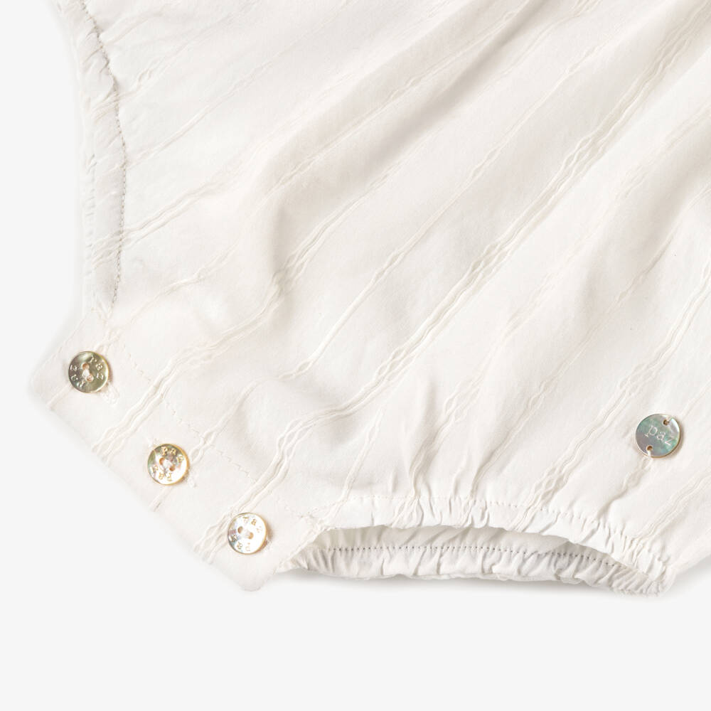 PAZ Rodríguez-Ivory Striped Cotton Shortie Set | Childrensalon Outlet