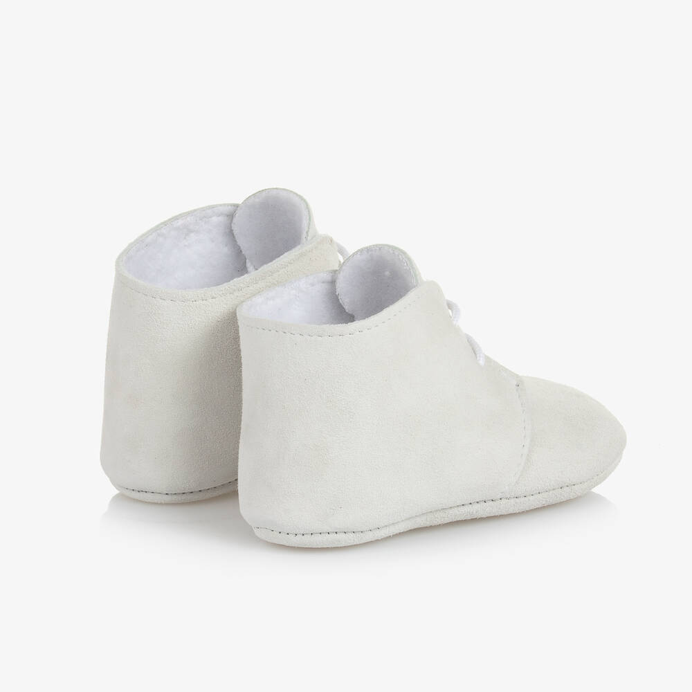 PAZ Rodríguez-Кремовые замшевые пинетки на шнуровке | Childrensalon Outlet