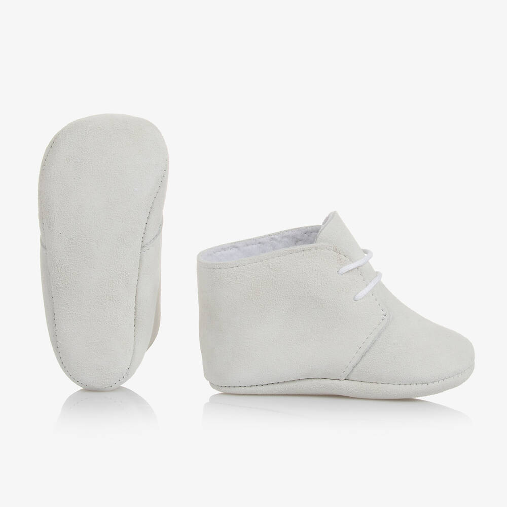 PAZ Rodríguez-Кремовые замшевые пинетки на шнуровке | Childrensalon Outlet