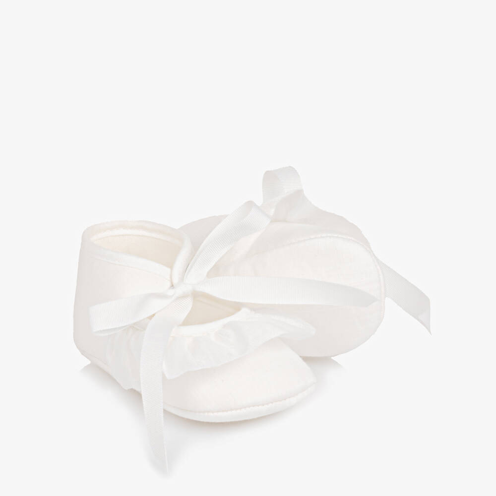 PAZ Rodríguez-Ivory Tie-Up Ruffle Pre-Walkers | Childrensalon Outlet