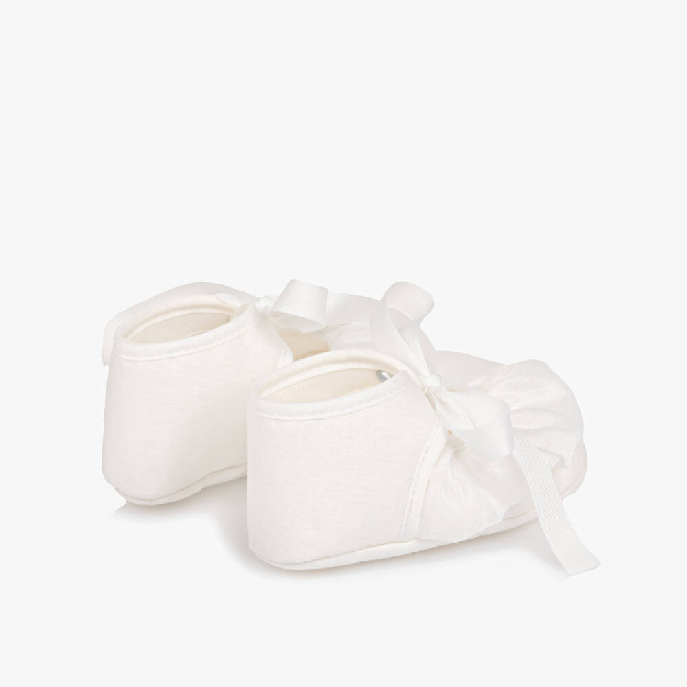 PAZ Rodríguez-Ivory Tie-Up Ruffle Pre-Walkers | Childrensalon Outlet