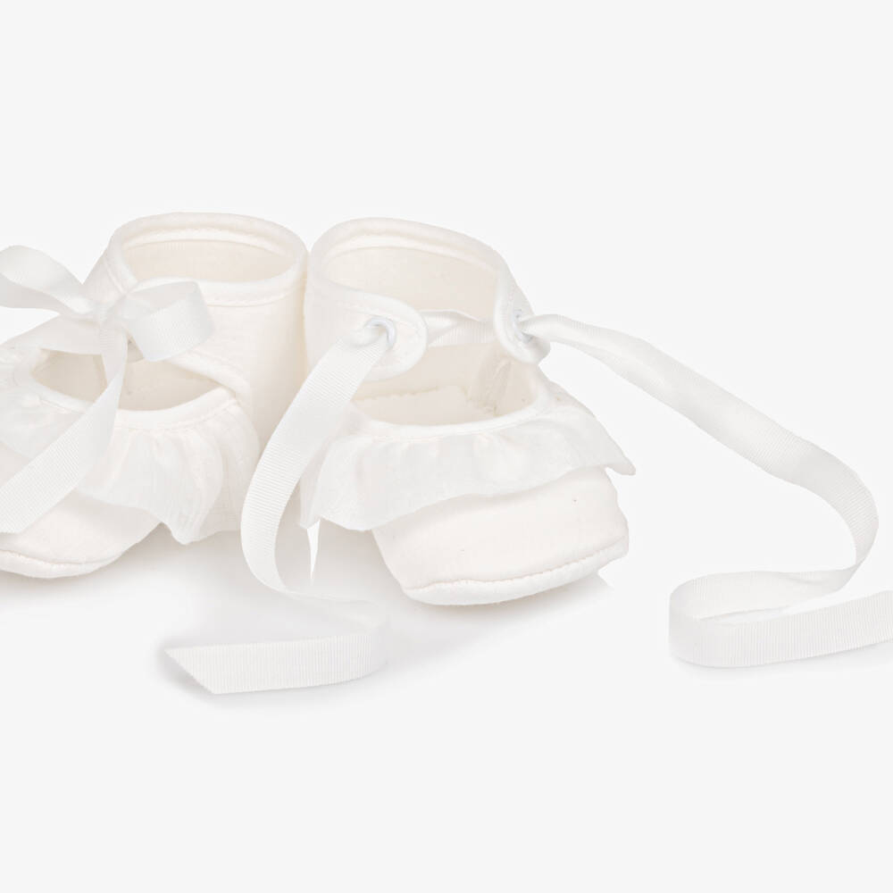 PAZ Rodríguez-Ivory Tie-Up Ruffle Pre-Walkers | Childrensalon Outlet