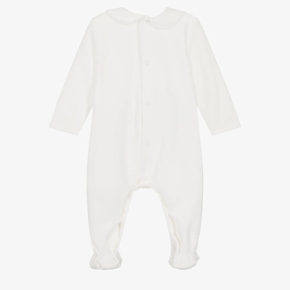 PAZ Rodríguez-أفرول بيبي غرو قطن قطيفة بياقة لون عاجي للمولودات | Childrensalon Outlet