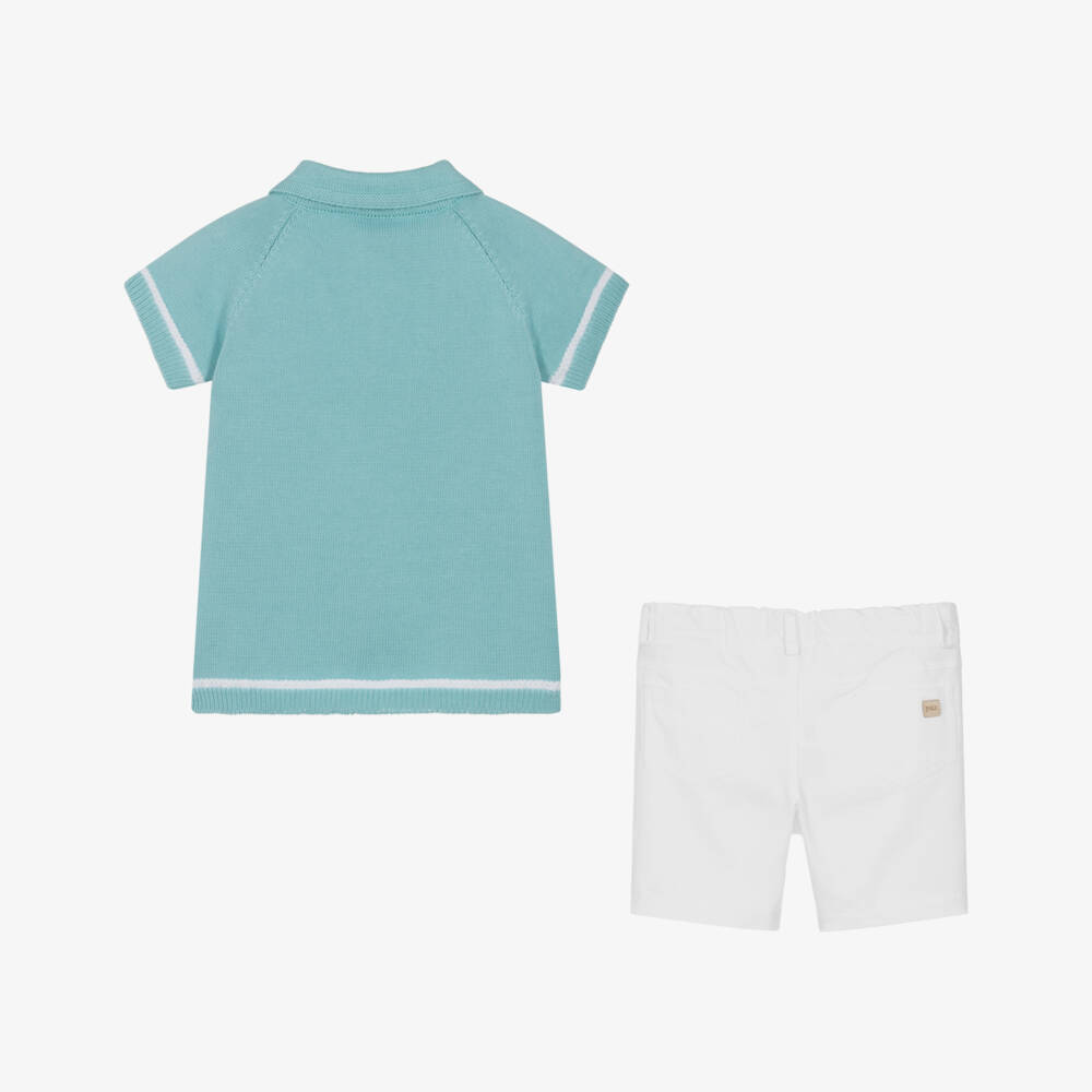PAZ Rodríguez-Junior Boys Cotton Emerald Shorts Duo | Childrensalon Outlet