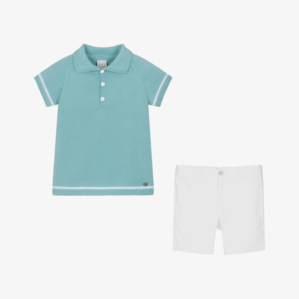 PAZ Rodríguez-Junior Boys Cotton Emerald Shorts Duo | Childrensalon Outlet