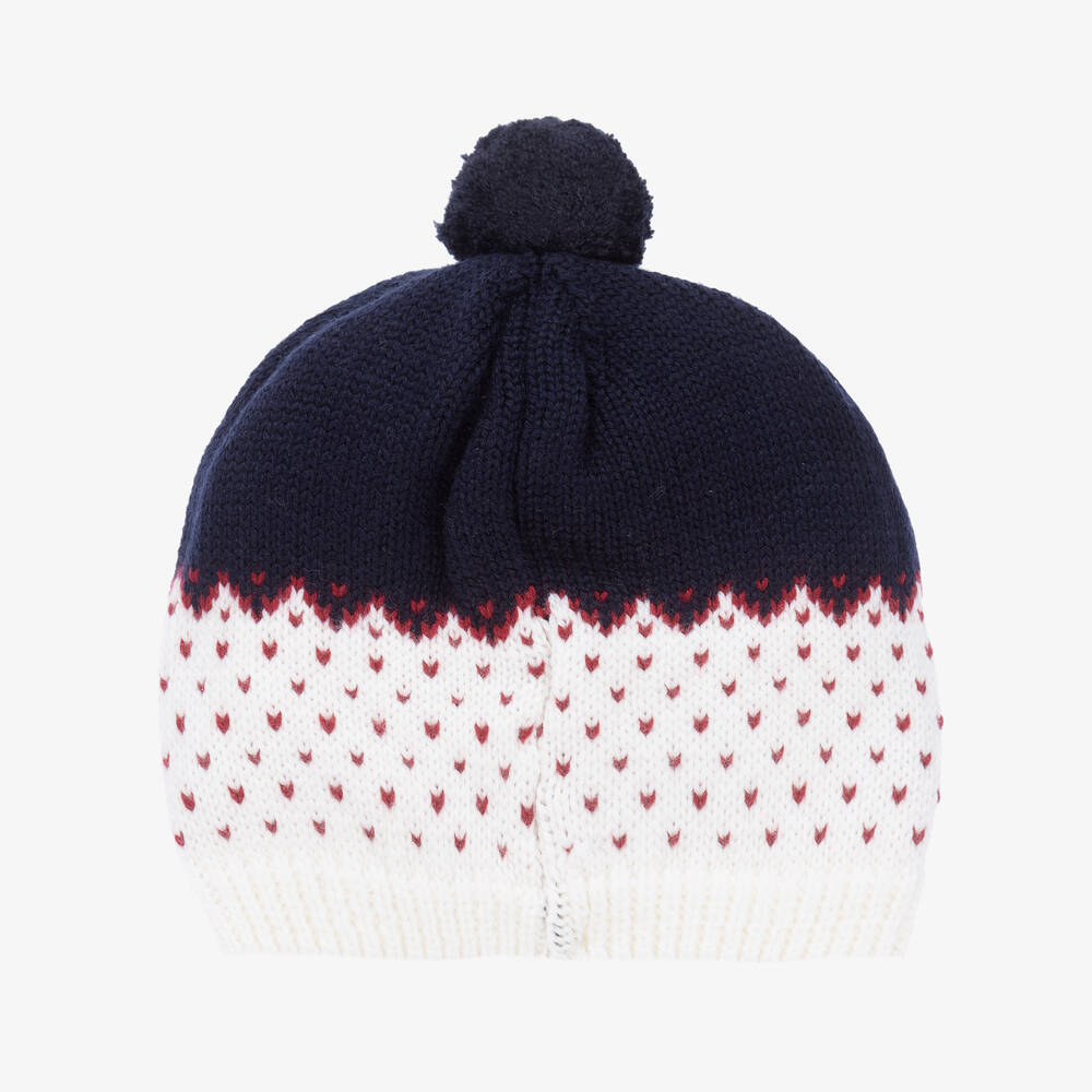 PAZ Rodríguez-Navy Blue & Ivory Pom-Pom Hat | Childrensalon Outlet