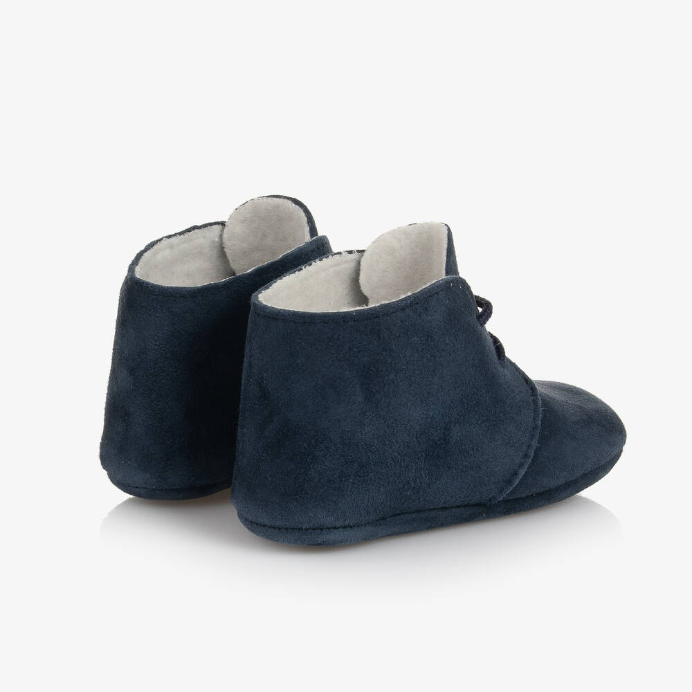 PAZ Rodríguez-Navy Blue Suede Lace-Up Pre-Walkers | Childrensalon Outlet