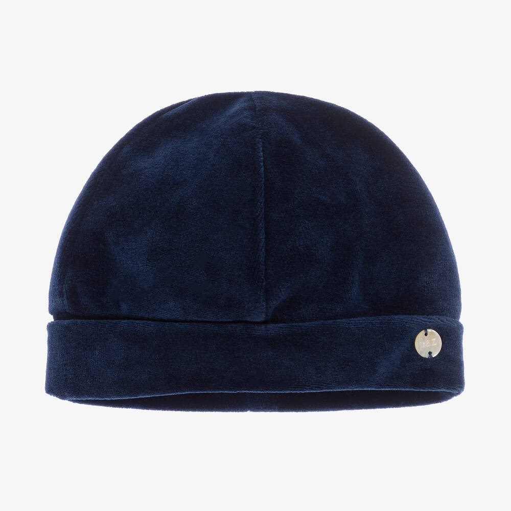 Paz Rodríguez - Navy Blue Velour Baby Hat | Childrensalon