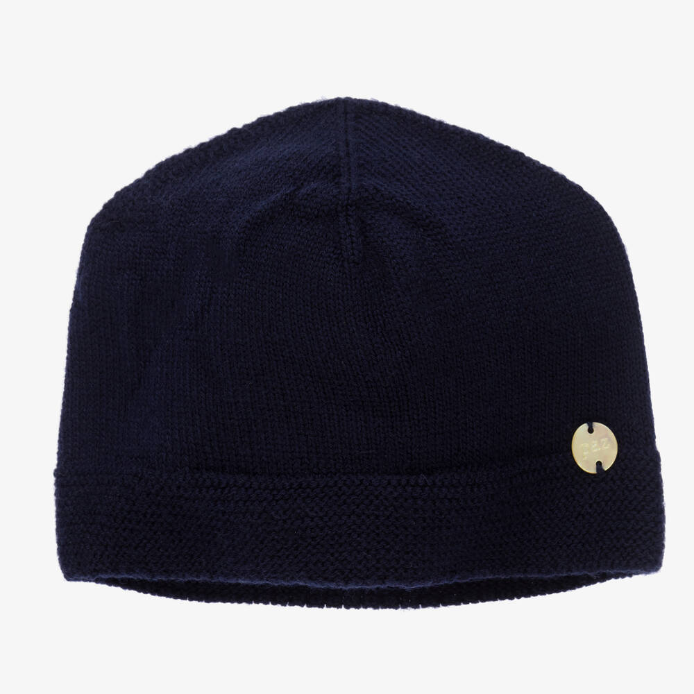 Paz Rodríguez - Navy Blue Wool Baby Hat | Childrensalon