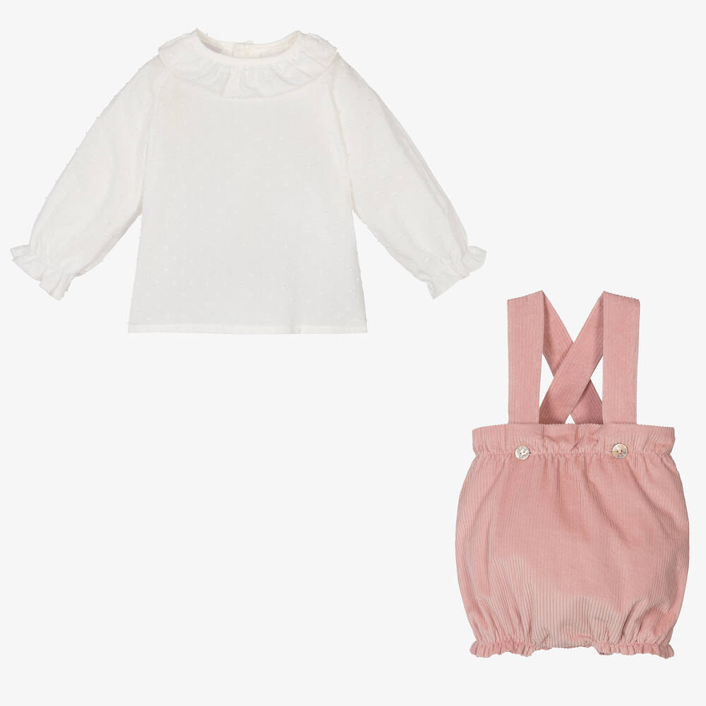 PAZ Rodríguez-طقم شورت دانغريز قطن كوردروي زهري للمولودات | Childrensalon Outlet