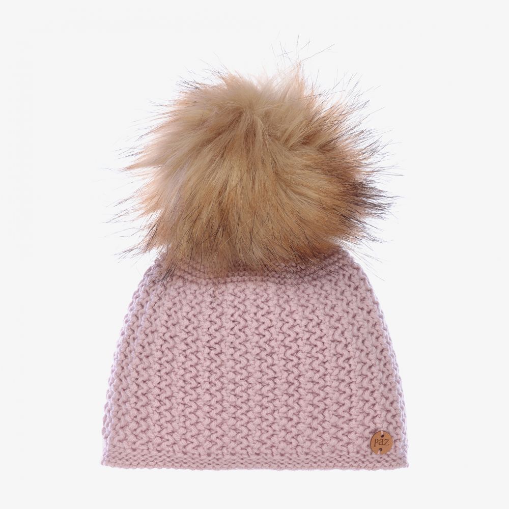 Paz Rodríguez - Pink Faux Fur Pom-Pom Hat  | Childrensalon