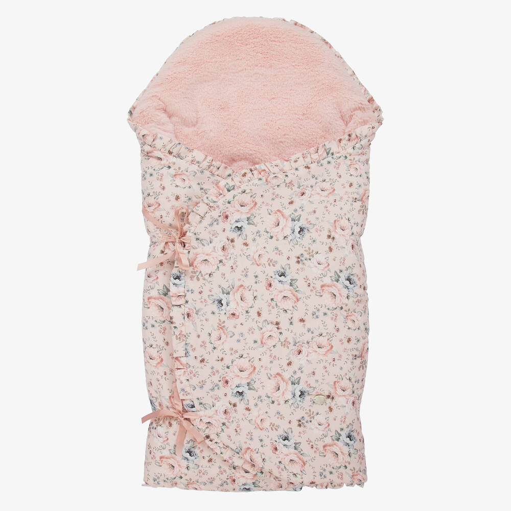 Paz Rodríguez - Pink Floral Baby Nest (79cm) | Childrensalon
