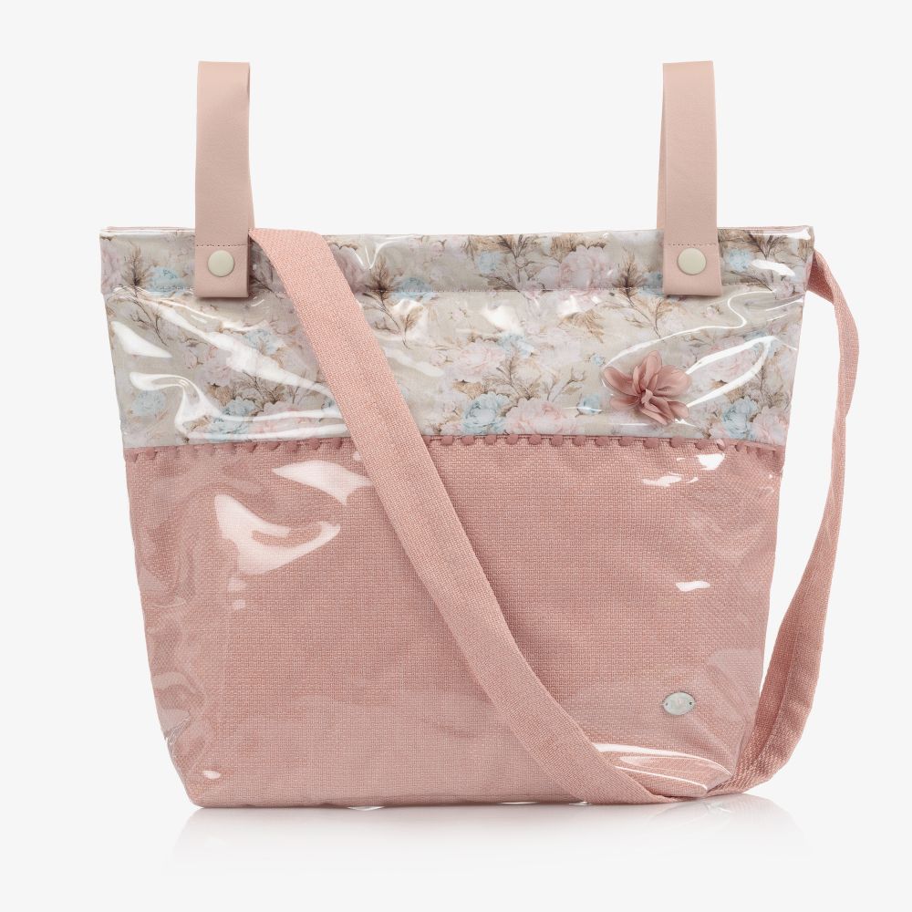 Paz Rodríguez - Rosa Wickeltasche mit Blumen (43 cm) | Childrensalon