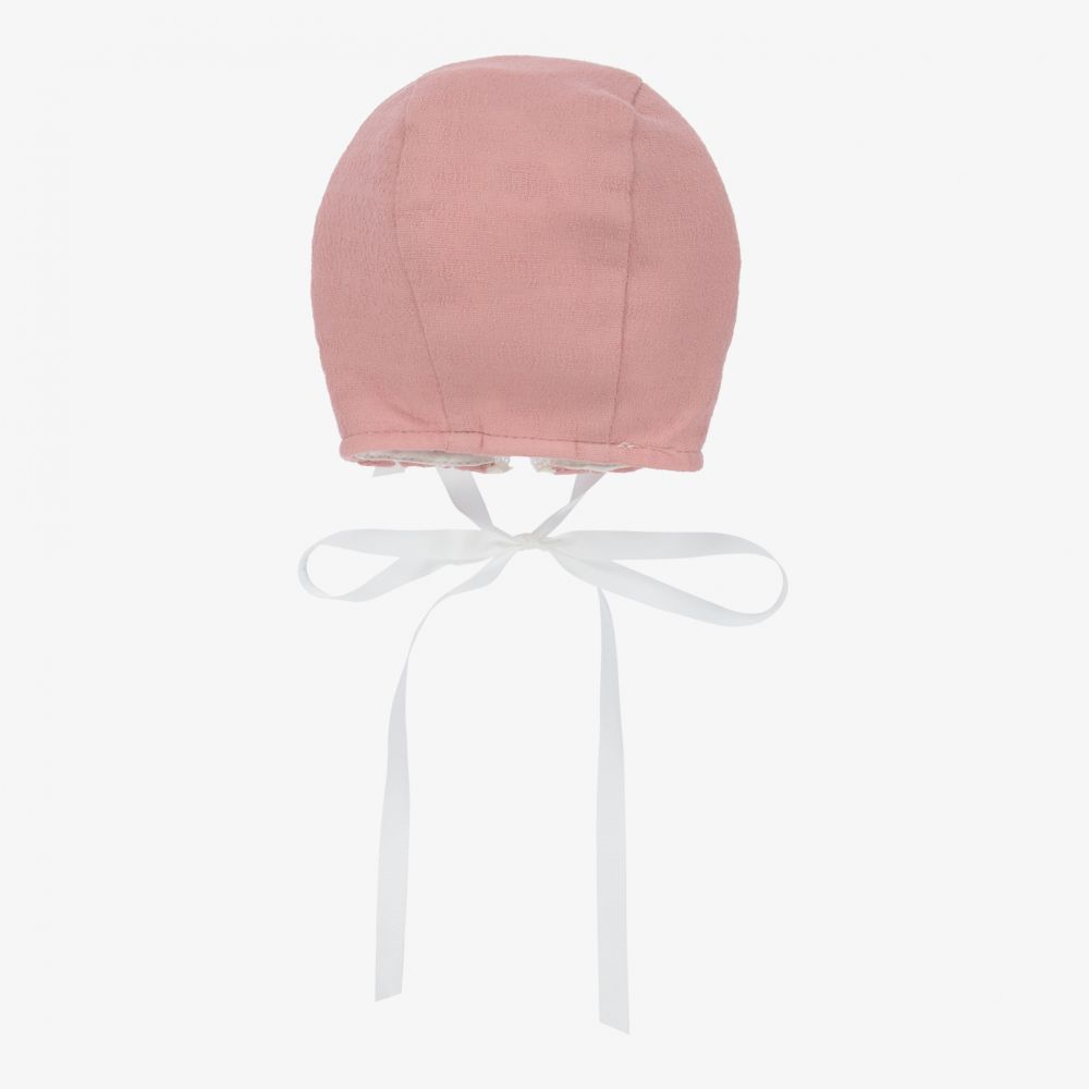 PAZ Rodríguez-Розовый капор со сборками для малышей | Childrensalon Outlet