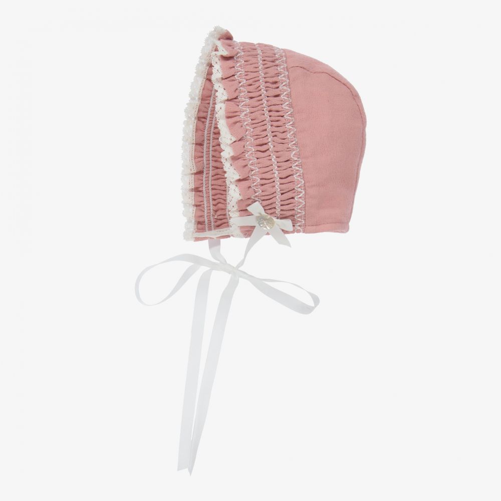 PAZ Rodríguez-Pink Smocked Baby Bonnet  | Childrensalon Outlet