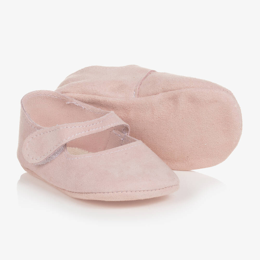 Paz Rodríguez - Pink Suede Pre-Walkers | Childrensalon