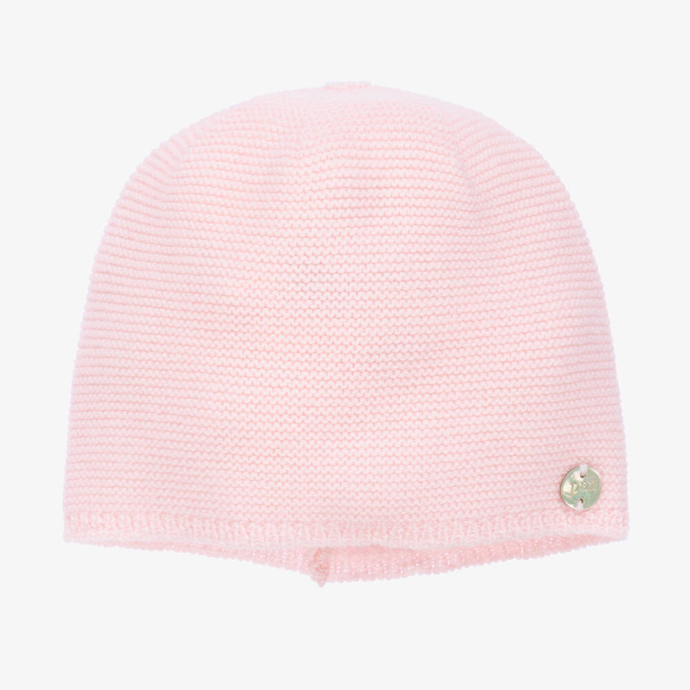 Paz Rodríguez - Pink Wool Knit Baby Girls Hat | Childrensalon