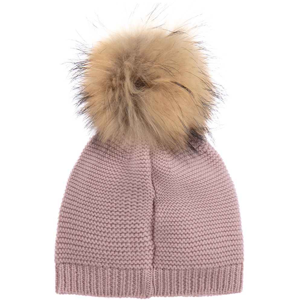 PAZ Rodríguez-قبعة بوم-بوم صوف محبوك لون زهري للبنات | Childrensalon Outlet