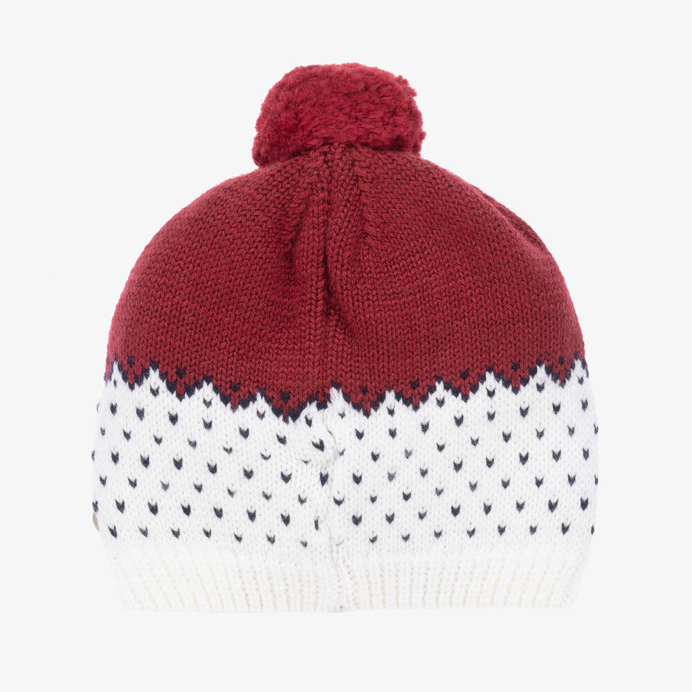 PAZ Rodríguez-Red & Ivory Pom-Pom Hat | Childrensalon Outlet