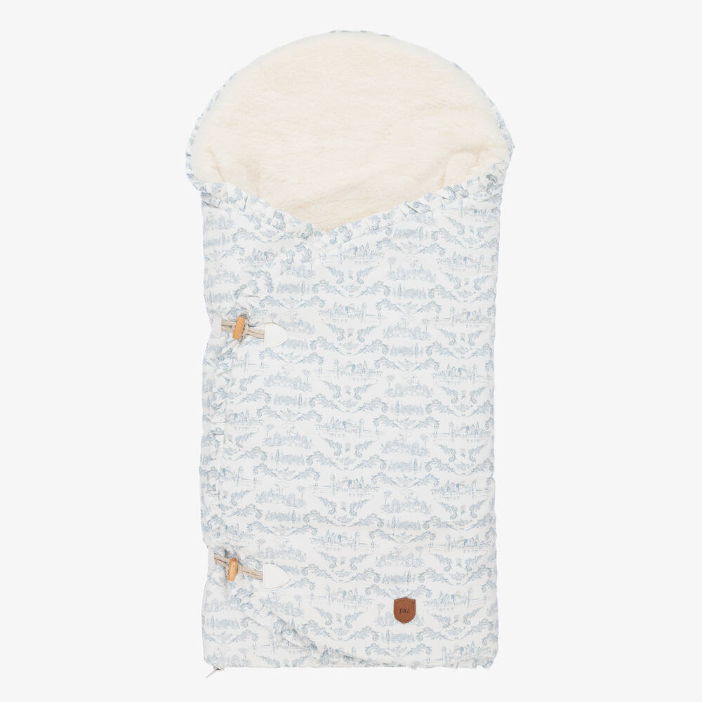 Paz Rodríguez - Babyschlafsack in Weiß und Blau (73 cm) | Childrensalon
