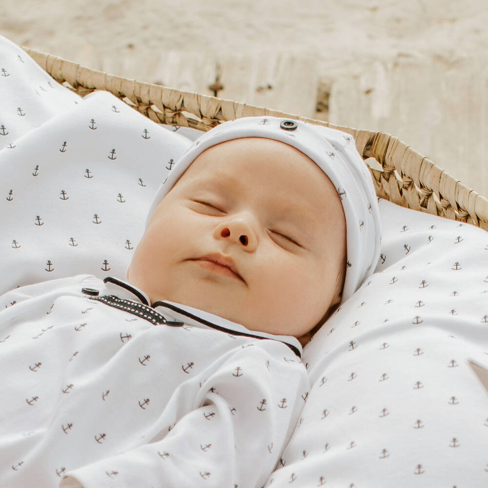 Paz Rodriguez White Cotton Jersey Baby Hat Childrensalon Outlet