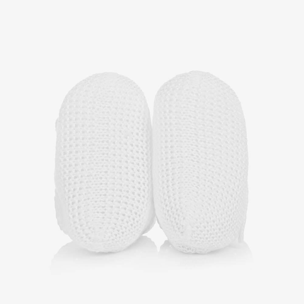 PAZ Rodríguez-White Cotton Knit Baby Booties | Childrensalon Outlet