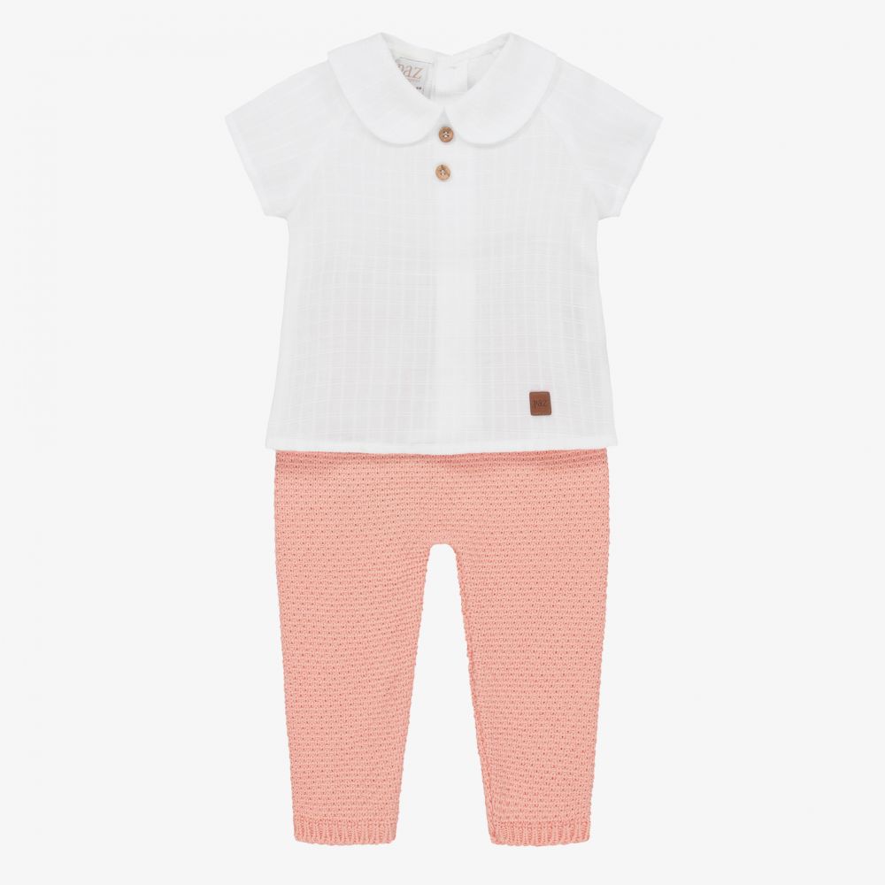 PAZ Rodríguez-White & Orange Trouser Set | Childrensalon Outlet