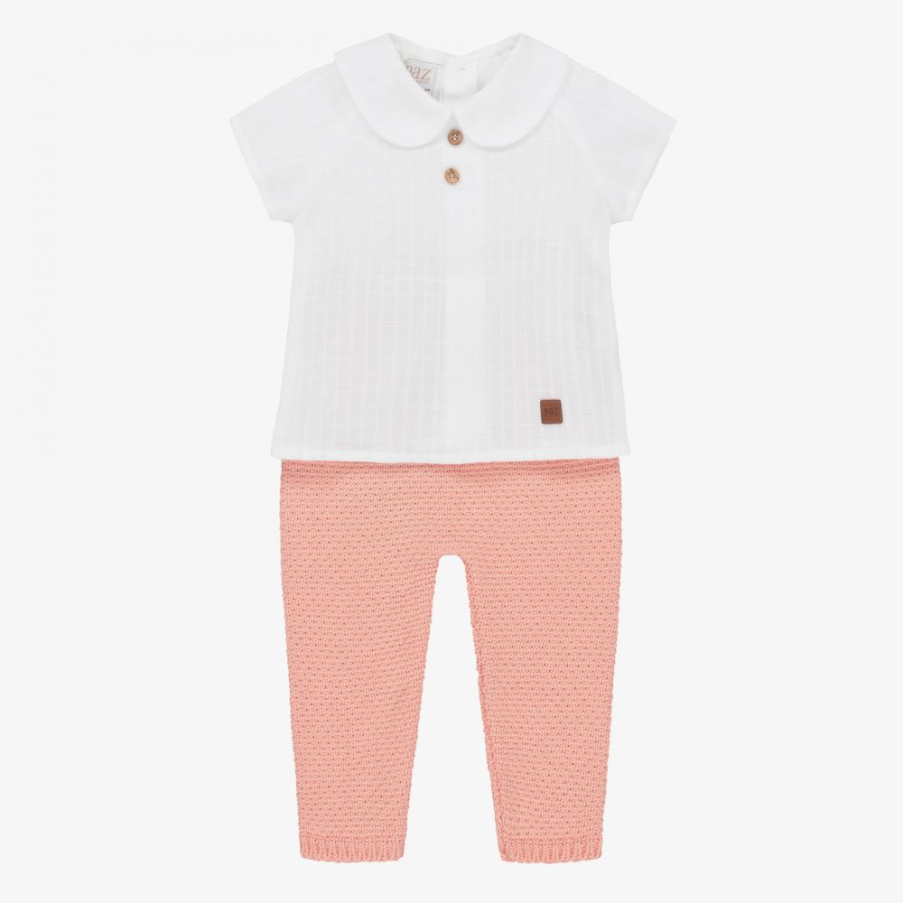 Paz Rodríguez - Ensemble pantalon blanc/orange | Childrensalon