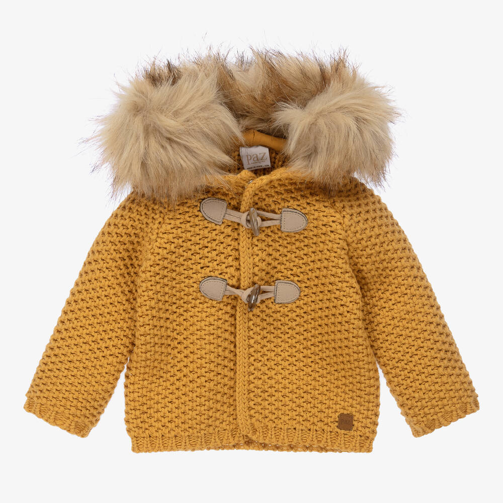 Paz Rodríguez - Yellow Wool & Faux Fur Coat | Childrensalon