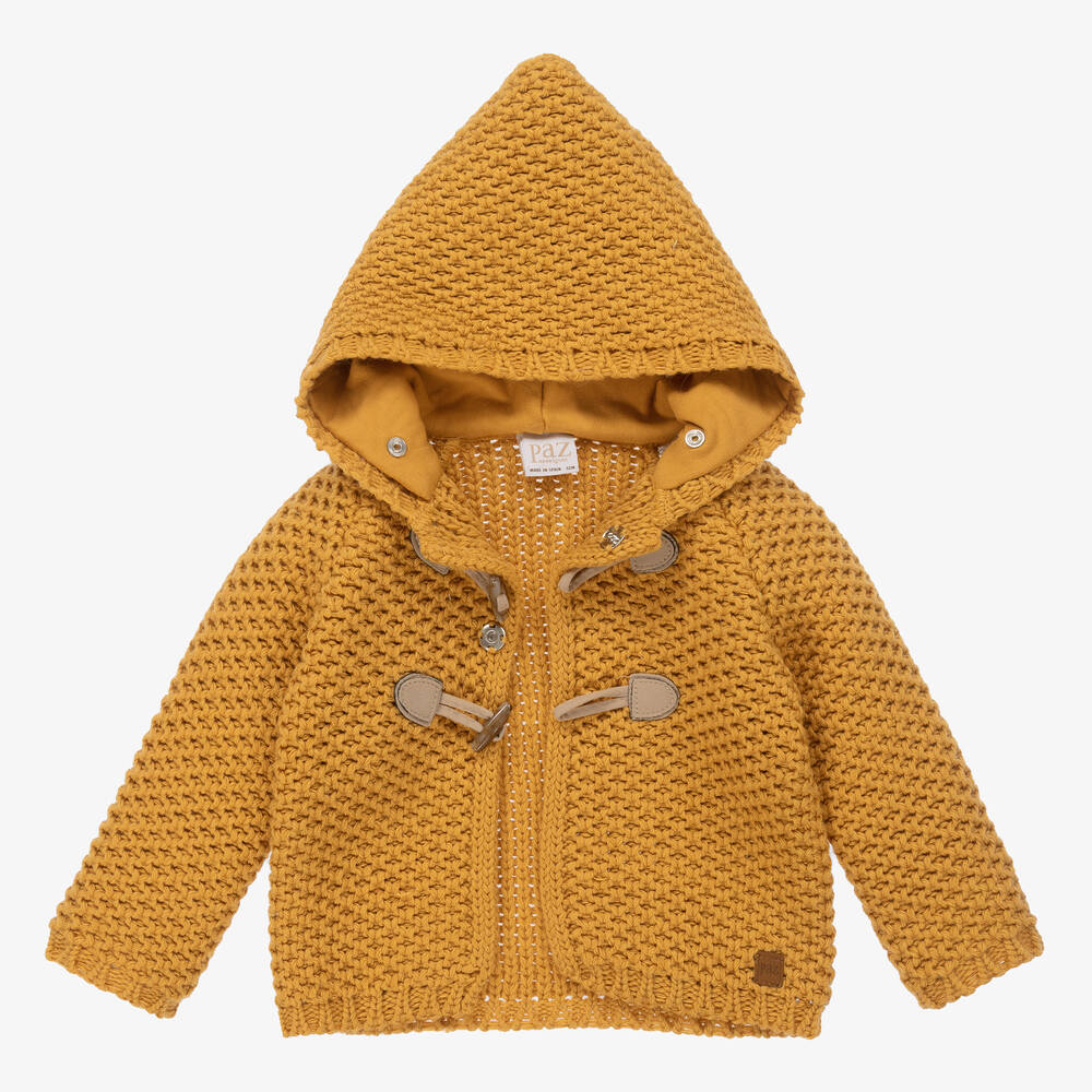 باز رودريغيز-معطف مزيج صوف محبوك لون أصفر موتارد للأطفال | Childrensalon Outlet