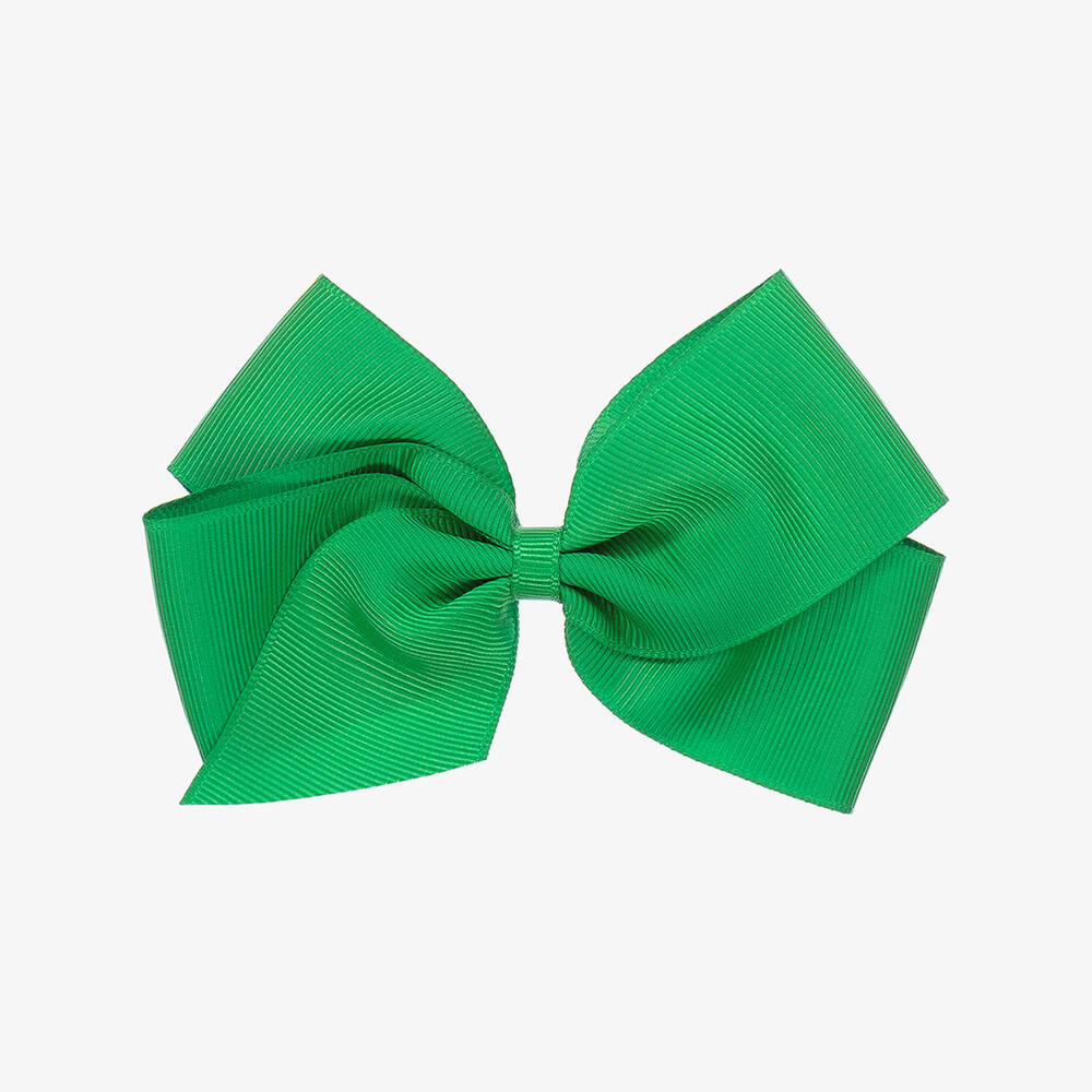 Peach Ribbons-Emerald Green Bow Hair Clip (12cm) | Childrensalon Outlet