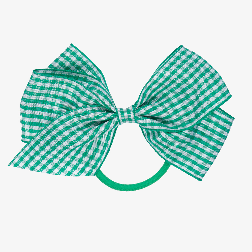 Peach Ribbons - ربطة مطاطية للشعر فيونكة لون أخضر (12 سم) | Childrensalon
